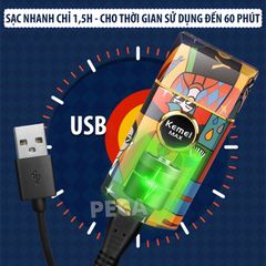 Máy cạo râu lưỡi nổi 3D KEMEI KM-RS7098 công suất mạnh 5W pin trâu sạc USB nhanh 1.5 giờ mẫu đẹp size mini