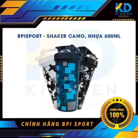  BpiSport - Shaker camo, nhựa 600ml 