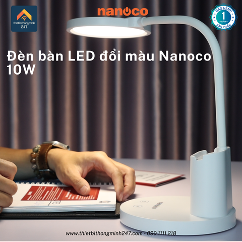 Đèn bàn đọc sách cảm ứng Nanoco 3 màu sắc (NDK10WC)