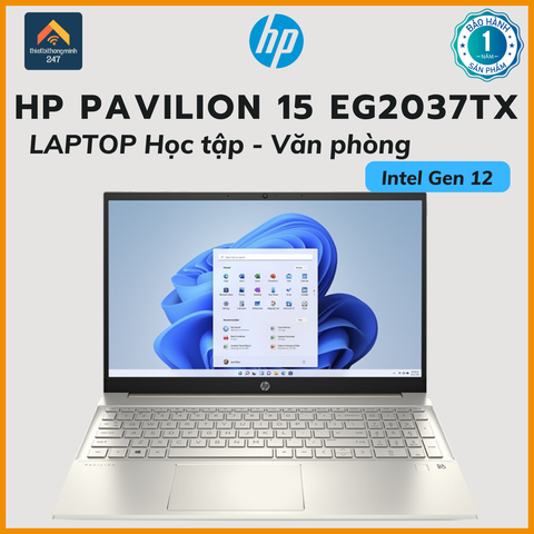 Laptop văn phòng HP Pavilion 15 eg2037TX i5 1235U/8GB/256GB/2GB MX550/15.6