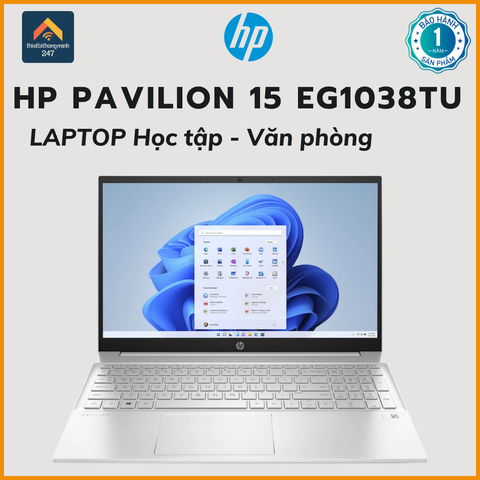 Laptop văn phòng HP Pavilion 15 eg1038TU i5 1155G7/8GB/512GB/15.6