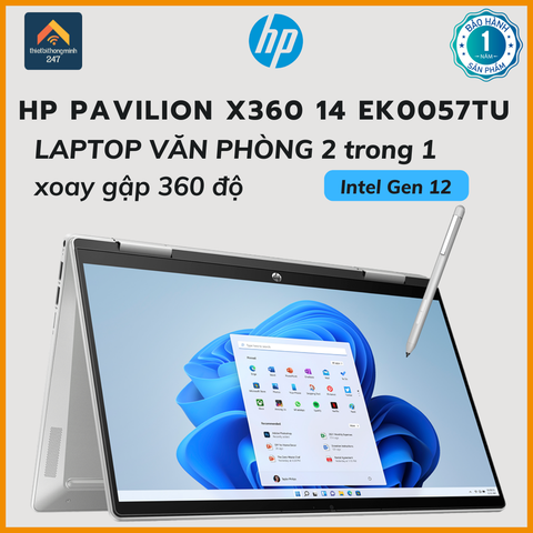 Laptop văn phòng HP Pavilion X360 14 ek0057TU i5 1235U/8GB/512GB/14