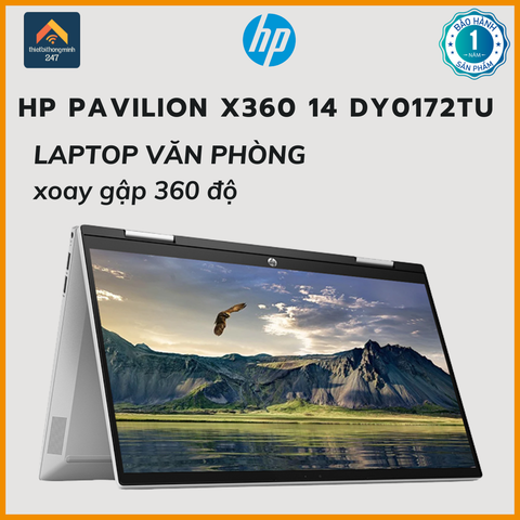 Laptop văn phòng HP Pavilion X360 14 dy0172TU i3 1125G4/4GB/256GB/14
