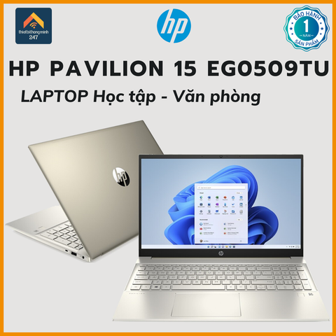 Laptop văn phòng HP Pavilion 15 eg0509TU i3 1125G4/4GB/512GB/15.6