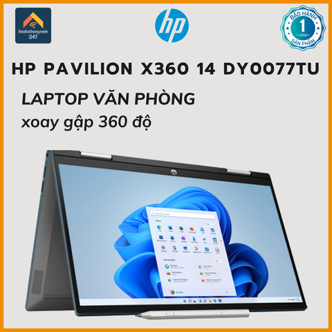 Laptop văn phòng 2 in 1 HP Pavilion X360 14 dy0077TU i5 1135G7/8GB/512GB/14