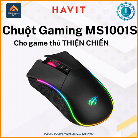 Chuột Gaming có dây HAVIT GAMENOTE MS1001S LED RGB 4800dpi