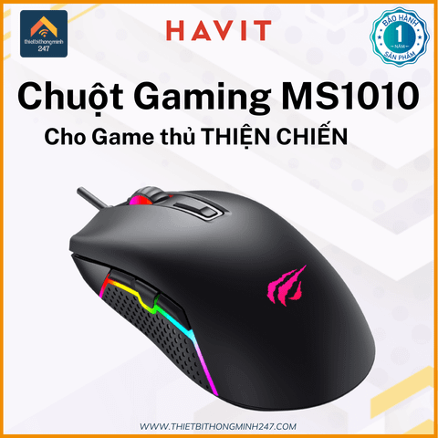 Chuột Gaming có dây HAVIT GAMENOTE MS1010 LED RGB 3600dpi