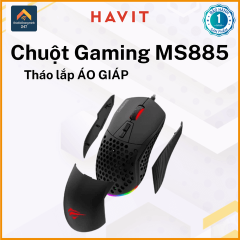 Chuột Gaming có dây HAVIT GAMENOTE MS885 LED RGB 12000dpi
