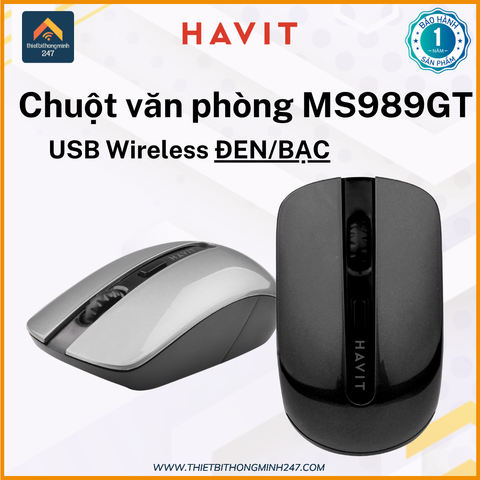 Chuột văn phòng không dây HAVIT MS989GT 1600dpi Cổng USB