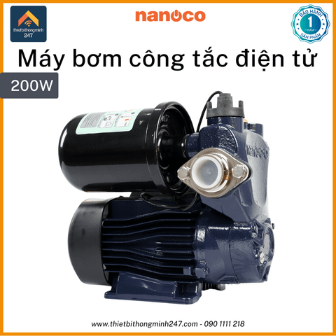 Máy bơm nước công tắc điện tử 200W Nanoco NSP200-A | cảm biến dòng