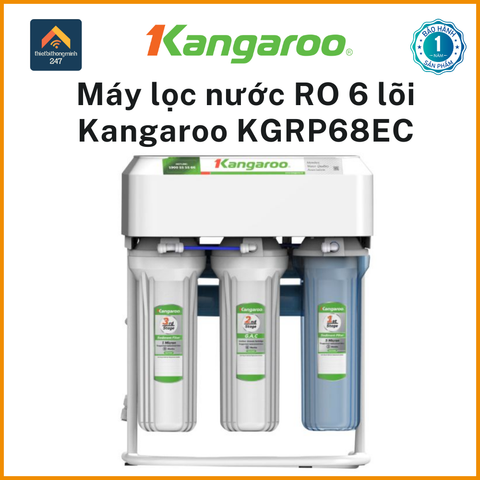 Máy lọc nước RO Kangaroo KGRP68EC 6 lõi, công suất 18 lít/giờ