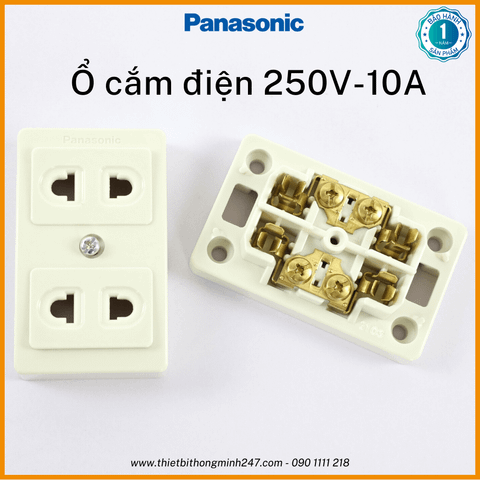 Ổ cắm điện đôi nổi 250V-10A Panasonic WKG1092250 | chống cháy, chịu va đập