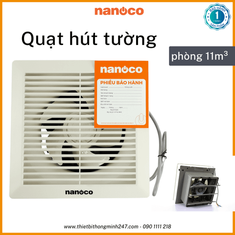 Quạt hút tường đường kính 15cm Nanoco NWV1520 16W | phòng 11m³