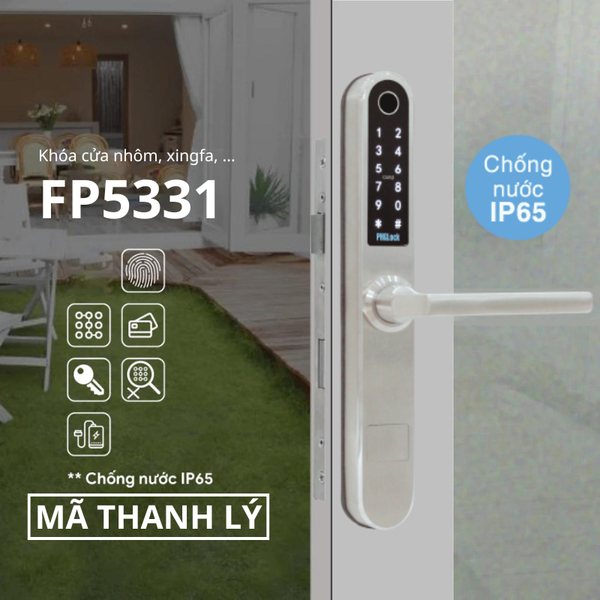 Khóa Vân Tay Cửa Nhôm FP5331 (APP - Chống nước IP65)