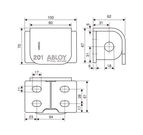  Bộ Pad Khóa và Ổ Khóa ABLOY & SQUIRE - PL201-SS80S 