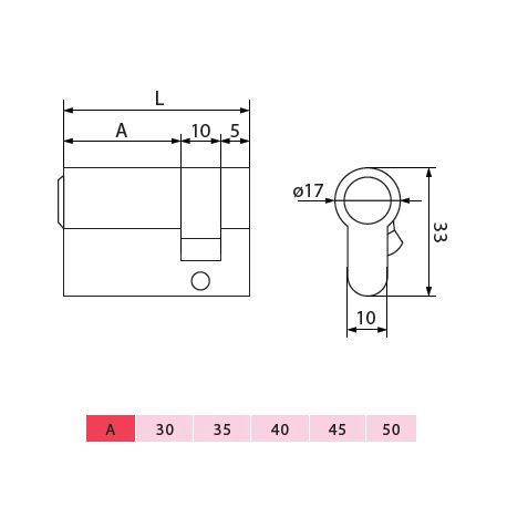 Ruột Khoá Cửa Một Đầu Chìa TEXXON - EC901