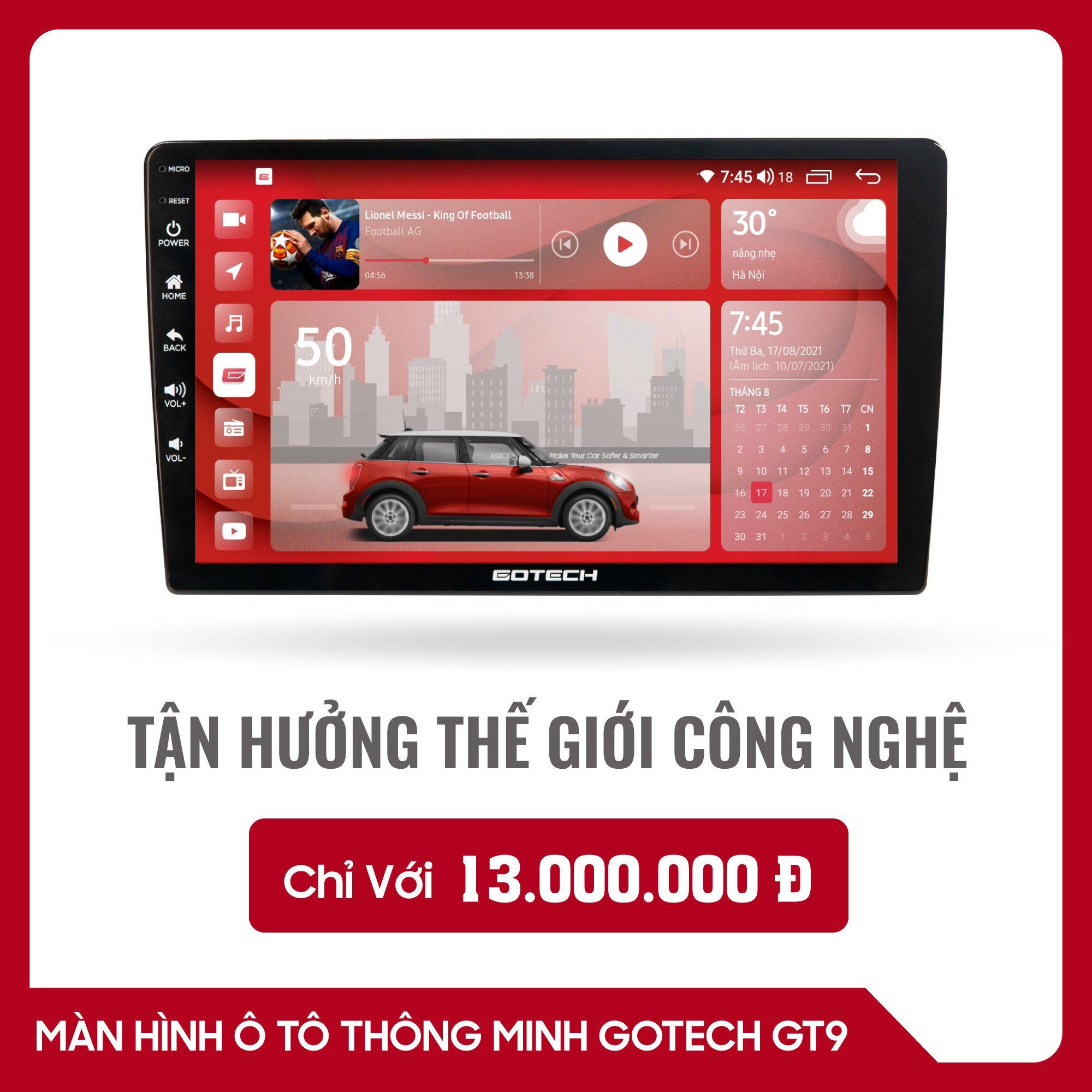 MÀN HÌNH Ô TÔ THÔNG MINH GOTECH GT9