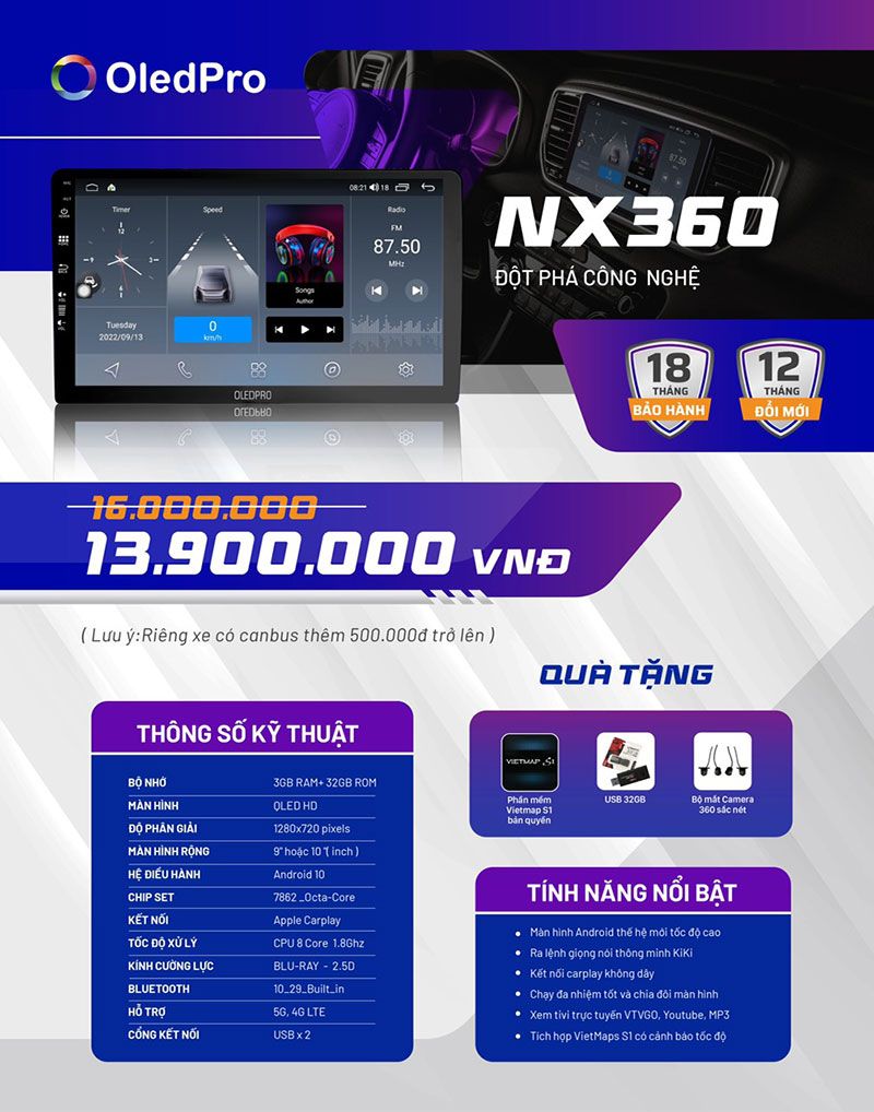 Màn Hình Liền Camera 360 OledPro NX360 Chính Hãng
