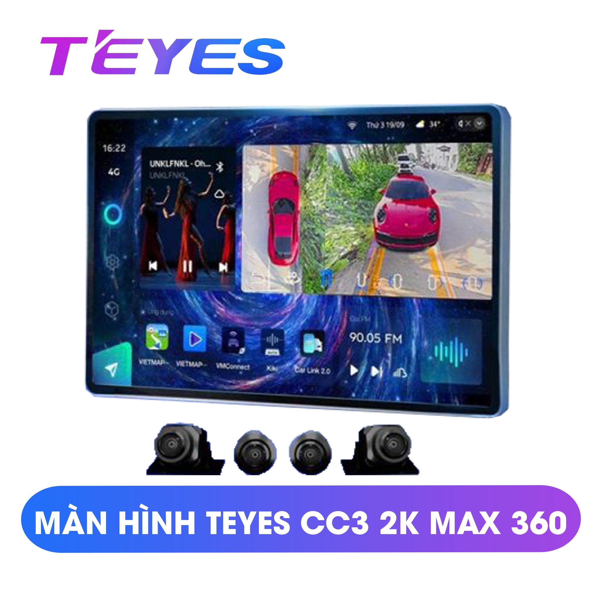  Màn Hình Ô Tô Teyes CC3 2K 360 Max 11.5 - 13inch ( Ram 4 Rom 32 ) 