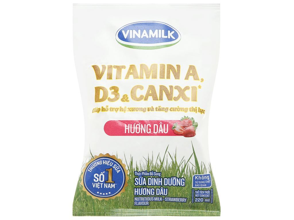  Sữa dinh dưỡng Vinamilk dâu  220ml 