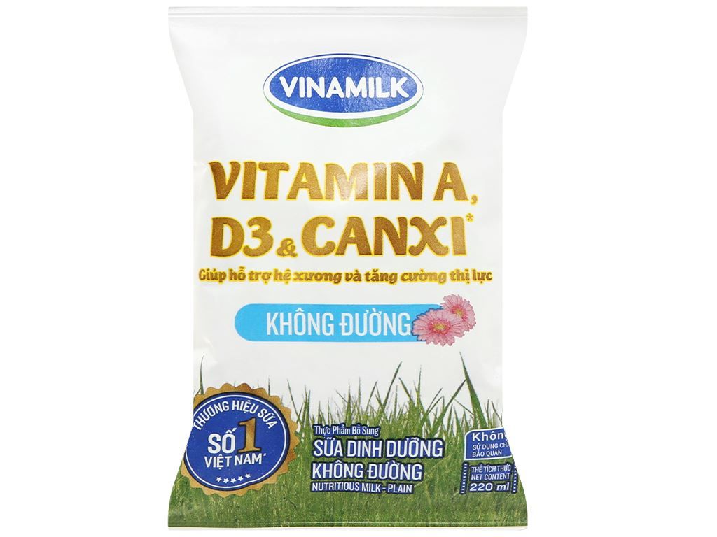  Sữa dinh dưỡng Vinamilk không đường 220ml 