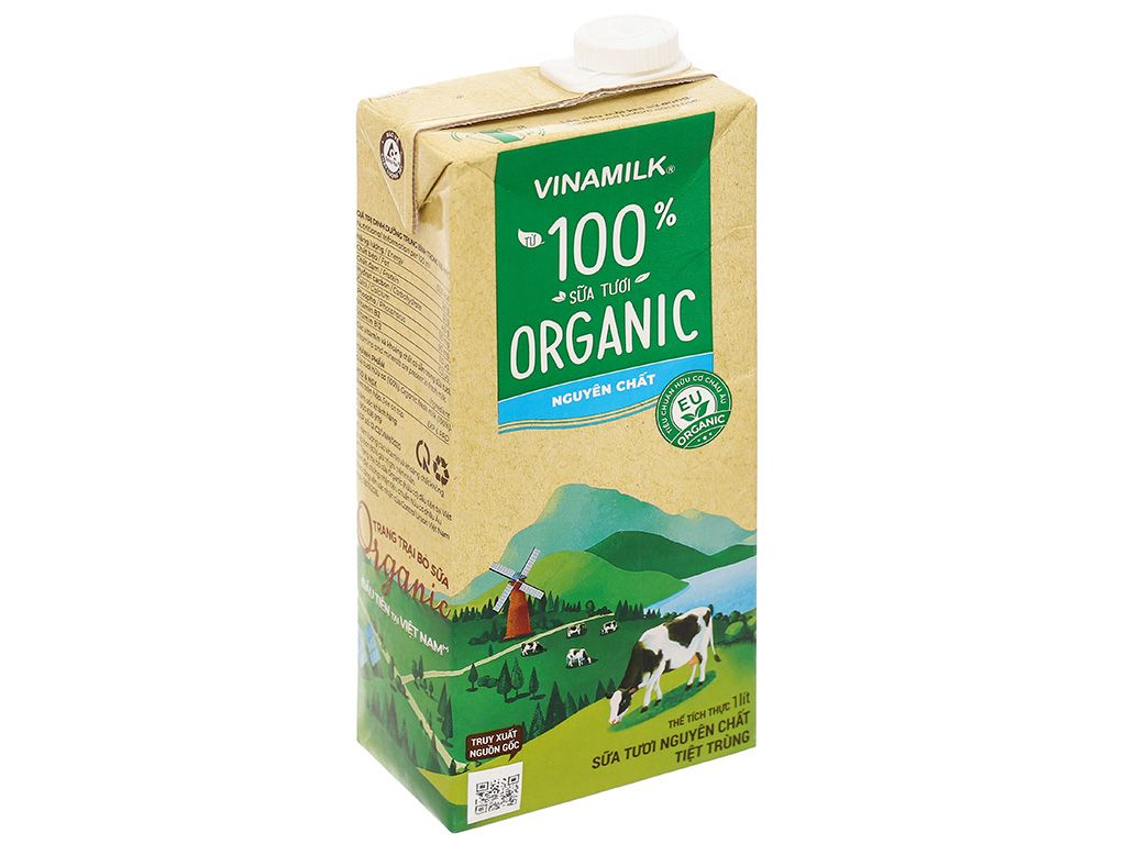  Sữa tươi tiệt trùng Vinamilk Organic không đường hộp 1 lít 