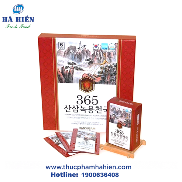 NƯỚC CHIẾT XUẤT NHUNG HƯƠU SÂM NÚI 365 (70ML X 20 GÓI)