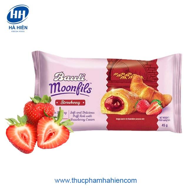 BAULI MOONFILS BÁNH SỪNG BÒ NHÂN MỨT DÂU 45G STRAWBERRY CROISSANT