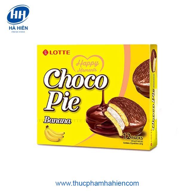 BÁNH LOTTE CHOCO PIE CHUỐI 12 CÁI