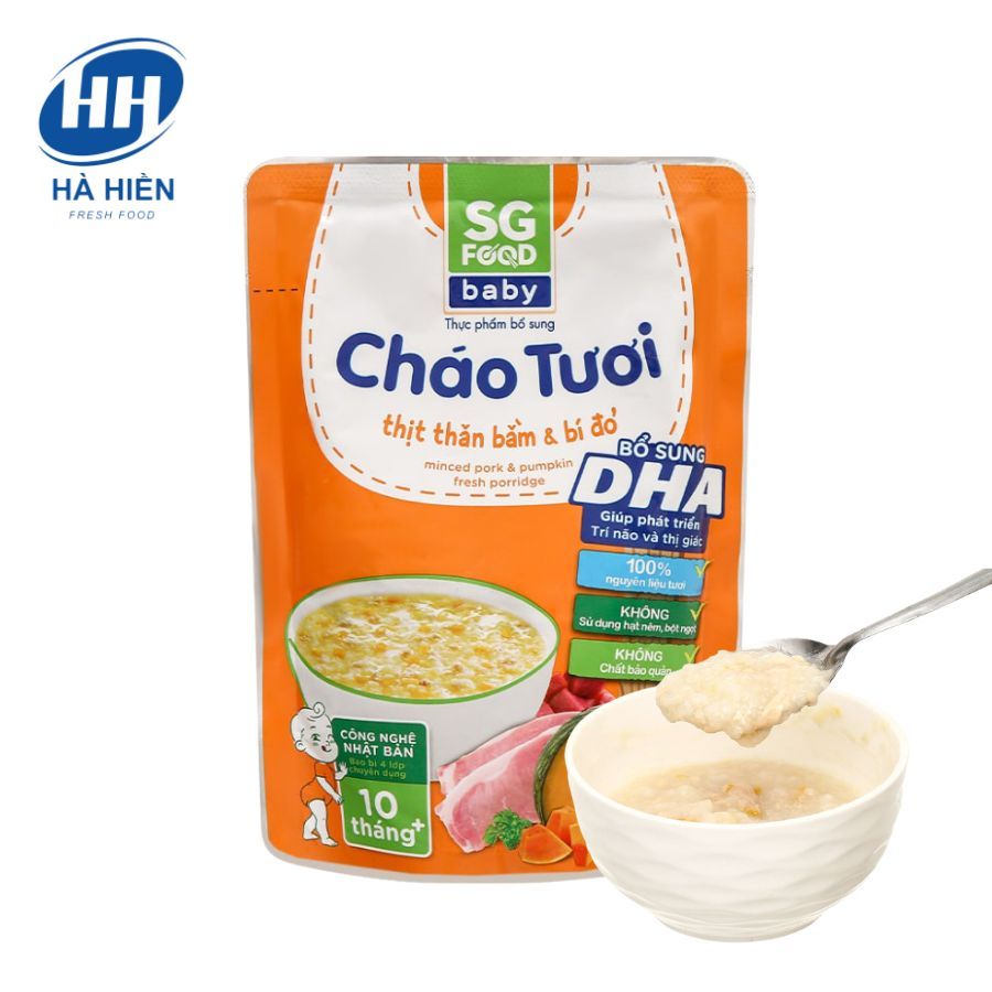 CHÁO TƯƠI BABY THỊT THĂN BẰM BÍ ĐỎ SGF
