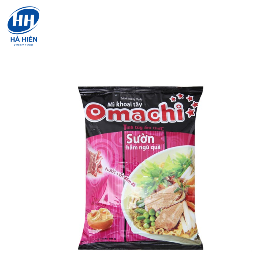 MÌ OMACHI VỊ SƯỜN HẦM NGŨ QUẢ 80G