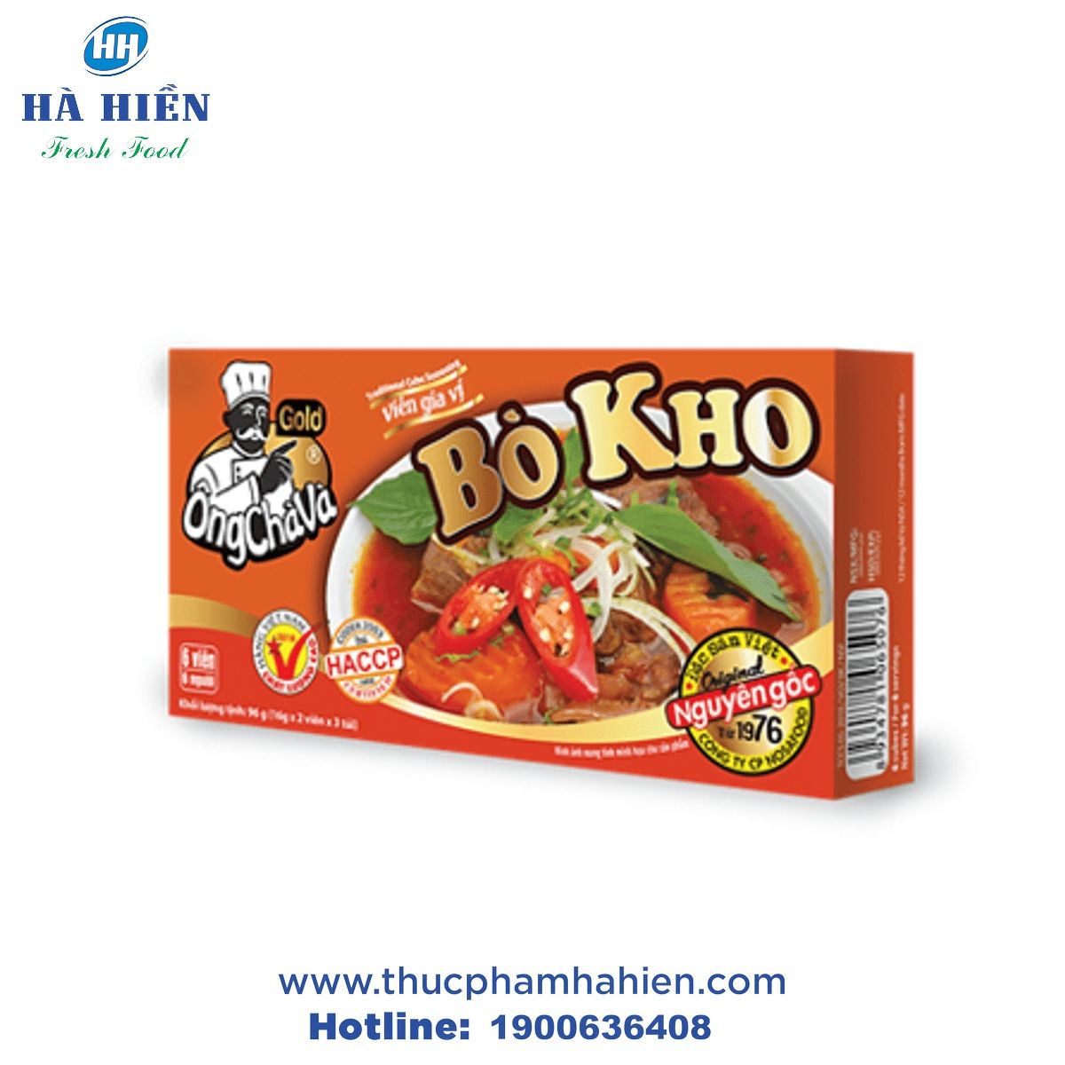 VIÊN GIA VỊ BÒ KHO ÔNG CHÀ VÀ (126G) - HỘP - Website