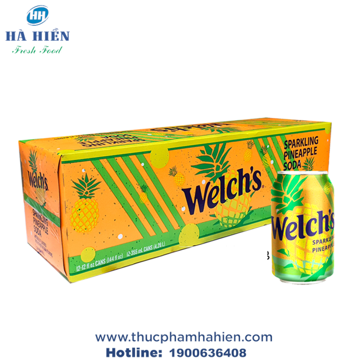  NƯỚC NGỌT WELCH'S VỊ DỨA - 355ML (THÙNG 12 LON) 