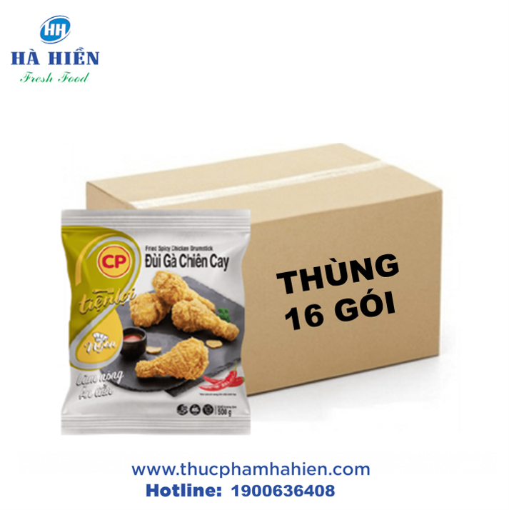 ĐÙI GÀ CHIÊN CAY 500G – THÙNG 16 GÓI