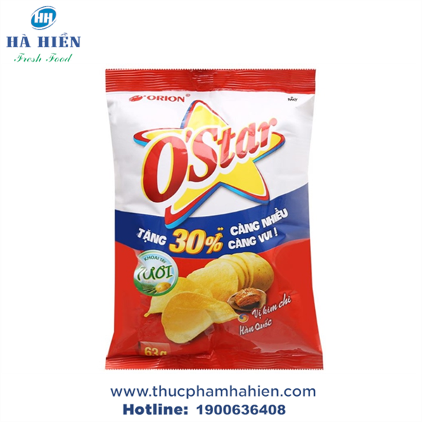 SNACK KHOAI TÂY O'STAR VỊ KIM CHI HÀN QUỐC 55G
