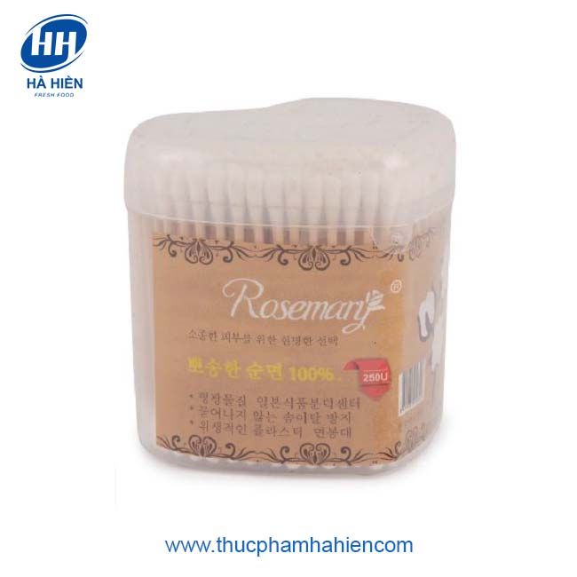 TĂM BÔNG HỘP TIM 250 QUE LÕI GỖ
