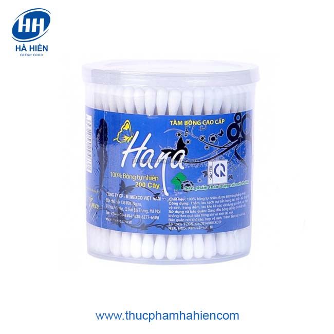 TĂM BÔNG HỘP TRÒN 200 QUE LÕI NHỰA