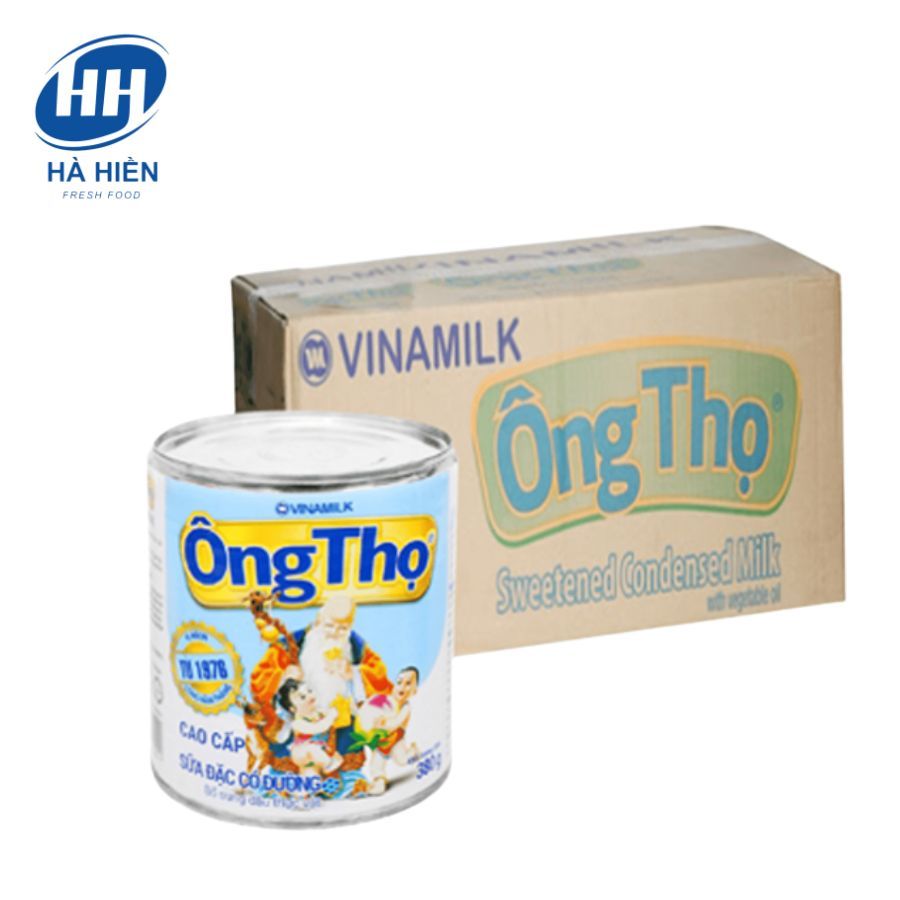 Thùng 48 Hộp Sữa đặc có đường Ông Thọ nhãn xanh lon 380g