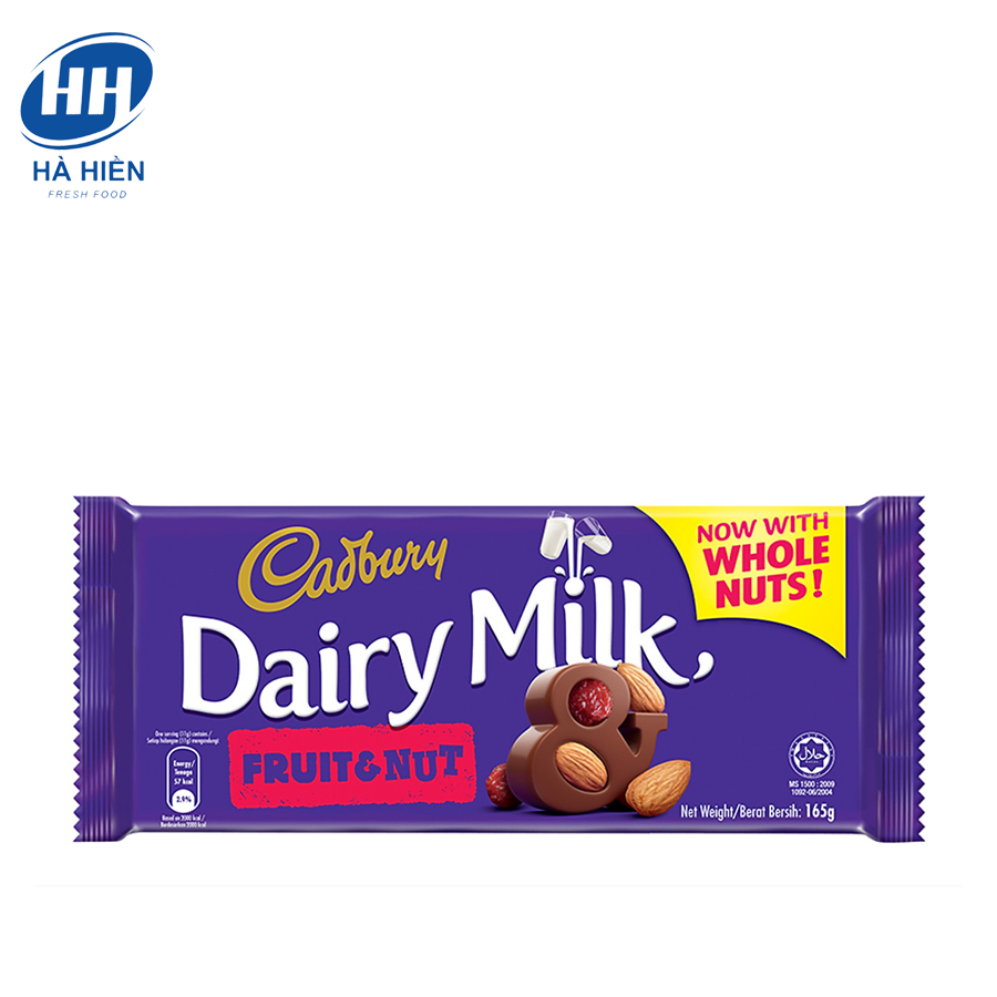  SOCOLA TRÁI CÂY VÀ HẠT CADBURY DAIRY MILK 160G 