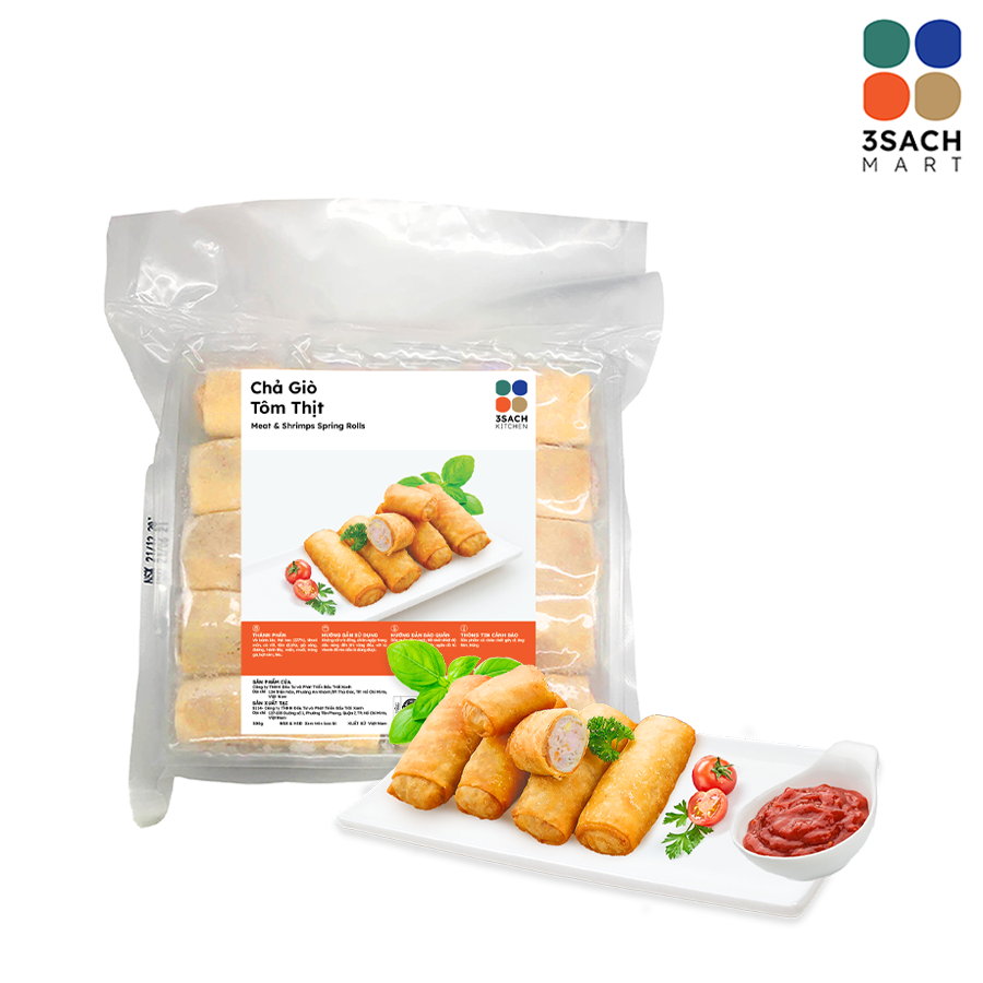  Chả Giò Tôm Thịt 3Sach Kitchen (Túi 500Gr) 