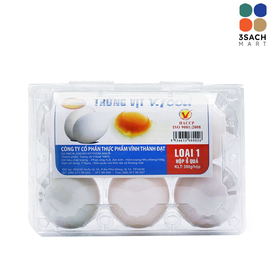 Trứng Vịt VFood (Hộp 6 Trứng) 
