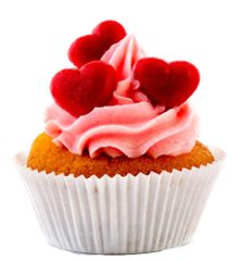 Bánh red sugar flower cupcakes