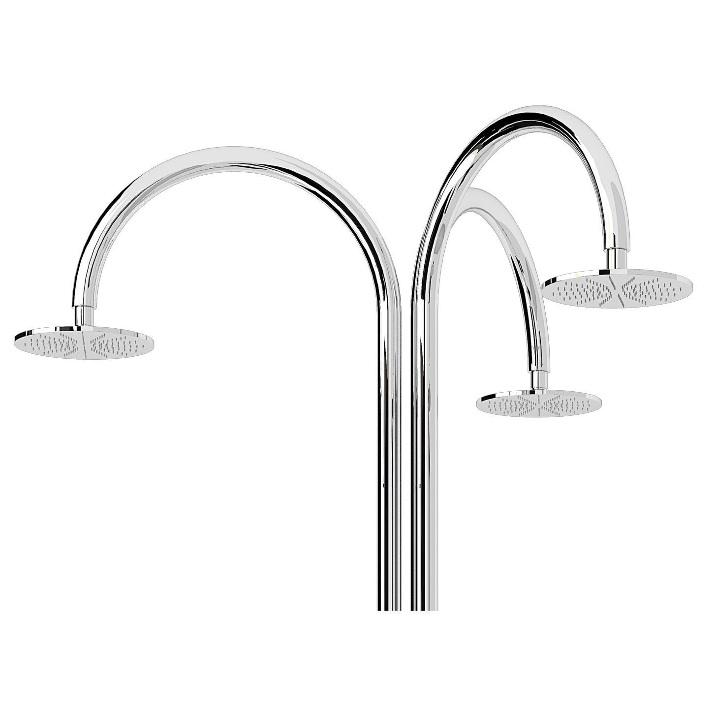 Sen cây ngoài trời chỉ có nước lạnh 3 tay sen 2 vòi rửa chân Melody stainless steel - 01047-3B2L