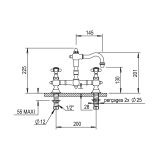  Vòi chậu rửa mặt cổ điển bằng đồng Julia Victoria - 01207 