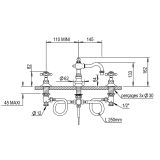  Vòi chậu rửa mặt cổ điển bằng đồng Julia Victoria - 01260 