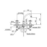  Vòi chậu rửa mặt cổ điển bằng đồng Éloise - 02260 