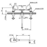  Vòi chậu rửa mặt gắn tường cổ điển bằng đồng Éloise - 02273 