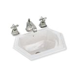  Chậu rửa mặt dương vành lục giác bằng đá marble tự nhiên - 0230BSN-RSAU 