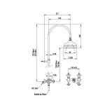  Vòi sen gắn tường cổ điển bằng đồng Éloise - 02544 