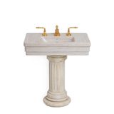  Chậu rửa mặt chân dài Fluted bằng đá marble tự nhiên - 0286PED-RSAU 